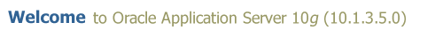 Welcome to Oracle Application Server